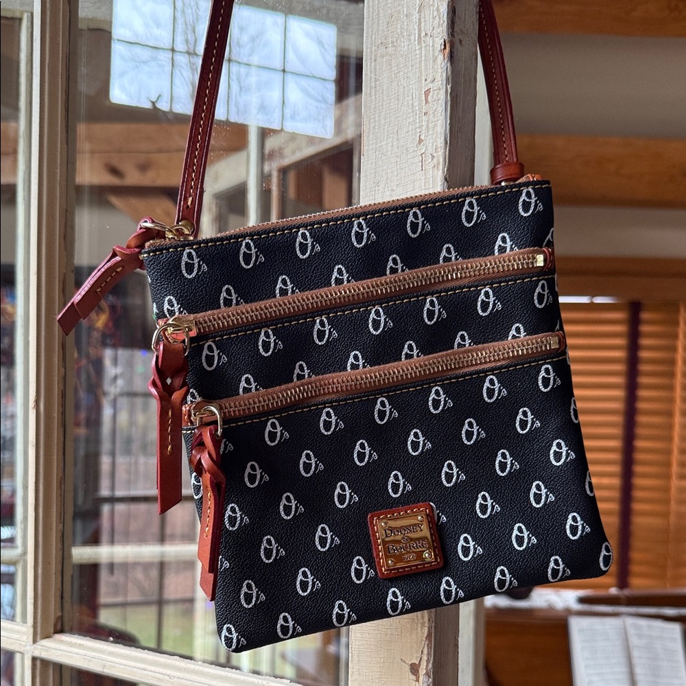 Dooney & Bourke Black and Brown Orioles Crossbody